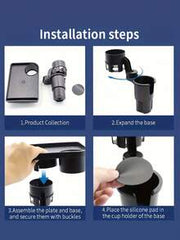 Adjustable Car Cup Holder With 360° Rotating Tray - ABS Plastic Beverage And Food Stand, Extendable Tabletop Drink Holder, Suitable For SUV, Truck - Heavy Duty Vehicle Interior Accessory, Holds Hot/Cold Drinks And Snacks, Compatible