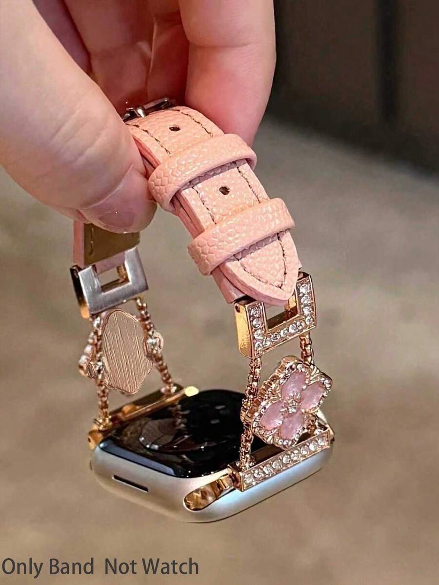 ženski zlatni sjajni kaiš za pametni sat sa  dijamantskim detaljima,  pogodan za Apple Watch 38/40/41/42/44/45/46/49mm