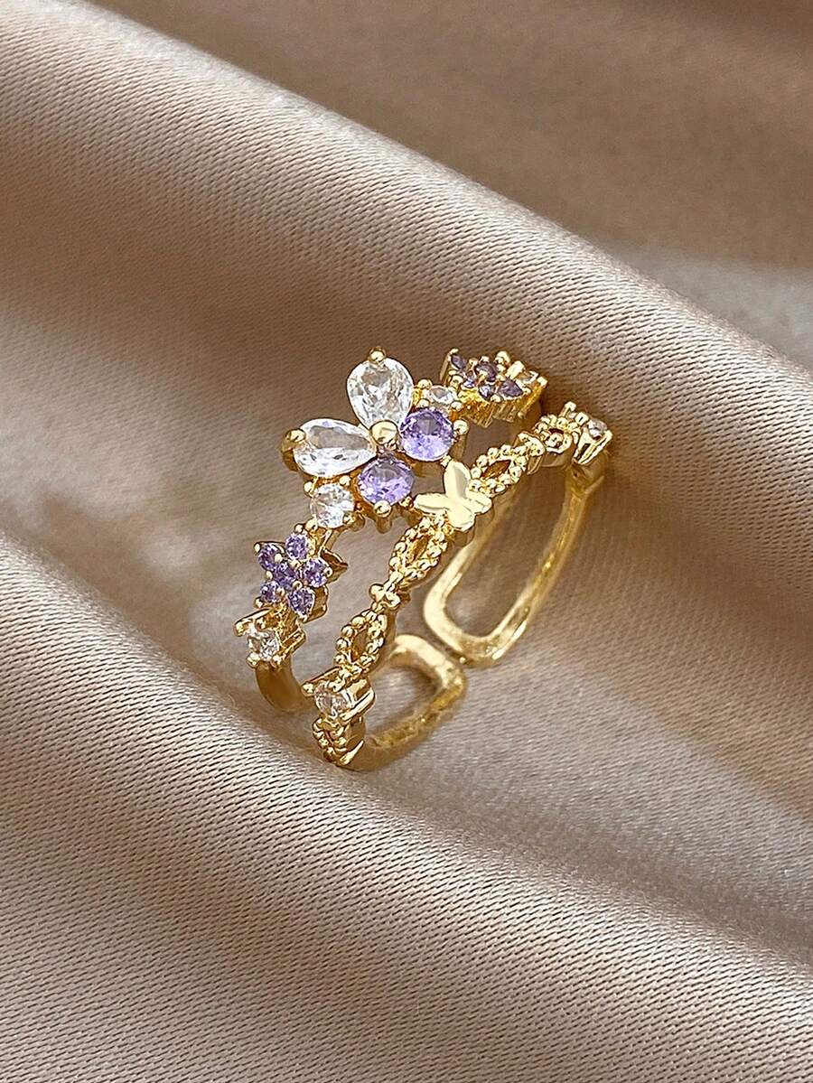 Prsten od 18K pozlaćenog zlata sa vintage dizajnom slatke deteline