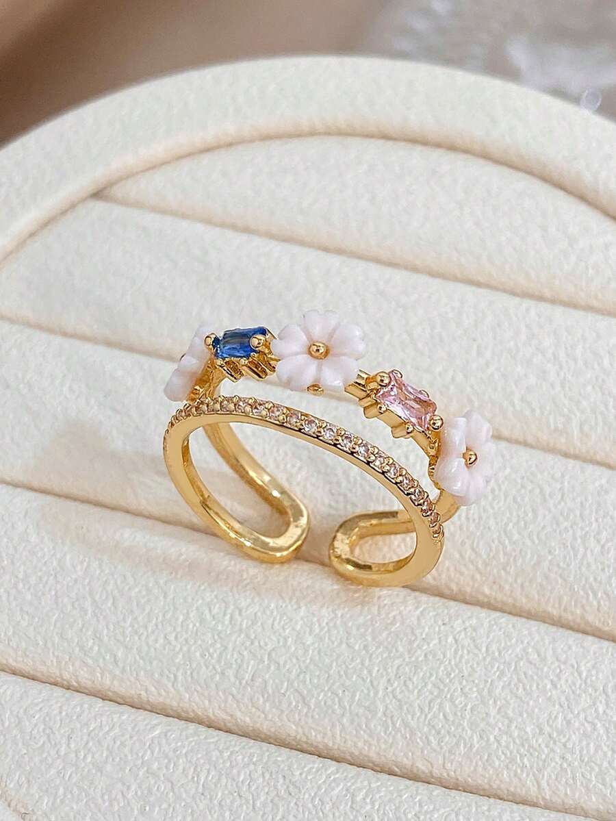 Prsten od 18K pozlaćenog zlata sa vintage dizajnom slatke deteline