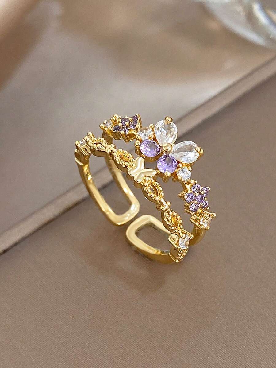Prsten od 18K pozlaćenog zlata sa vintage dizajnom slatke deteline
