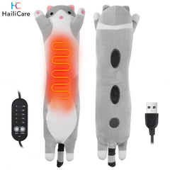 Hailicare USB Powered Electric Heating Blanket, Plush Cute Cat Heating Pillow For Menstrual Period, 5 Temperature Settings, Gift For Women, Girls, Parents And Friends For Halloween, Christmas, Thanksgiving