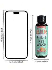 PET 5 In 1 Dog Shampoo & Conditioner For Itchy Skin Relief! | Natural Coconut Oatmeal Aloe Vera | Sensitive Skin Puppy Wash | Deodorizing Smelly Dogs (3.38oz)