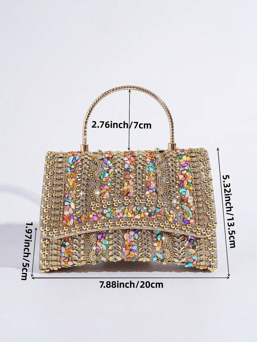 Torba sa šljokicama i kristalima, elegantna