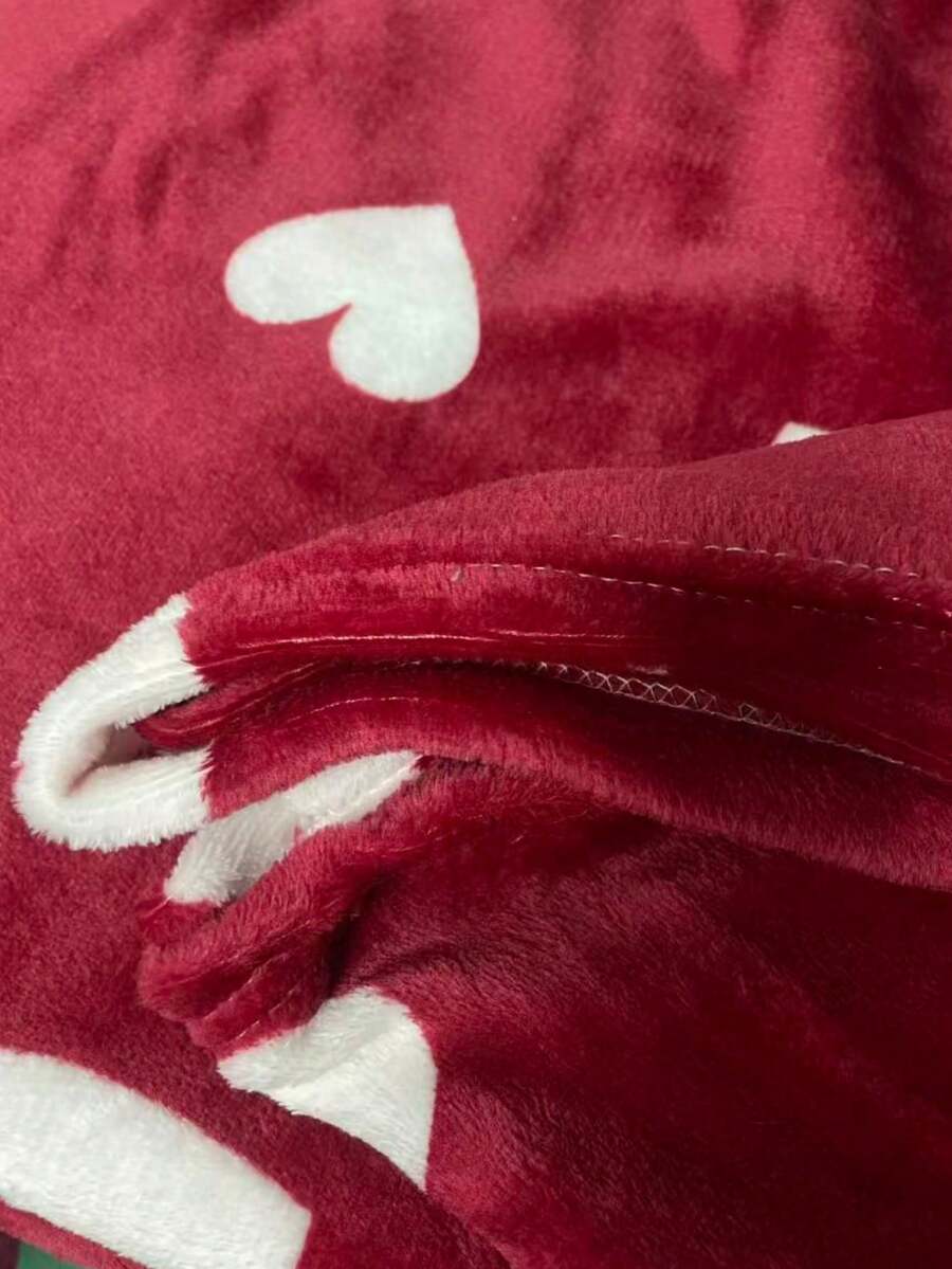 Mekano plišano ćebe sa printom srca, toplo flanelirano ćebe, mekano i udobno