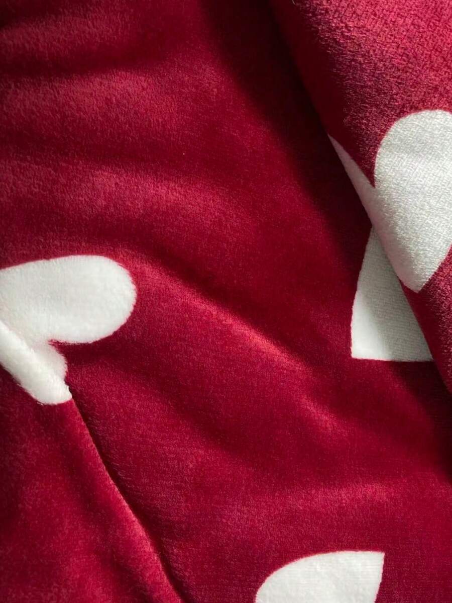Mekano plišano ćebe sa printom srca, toplo flanelirano ćebe, mekano i udobno