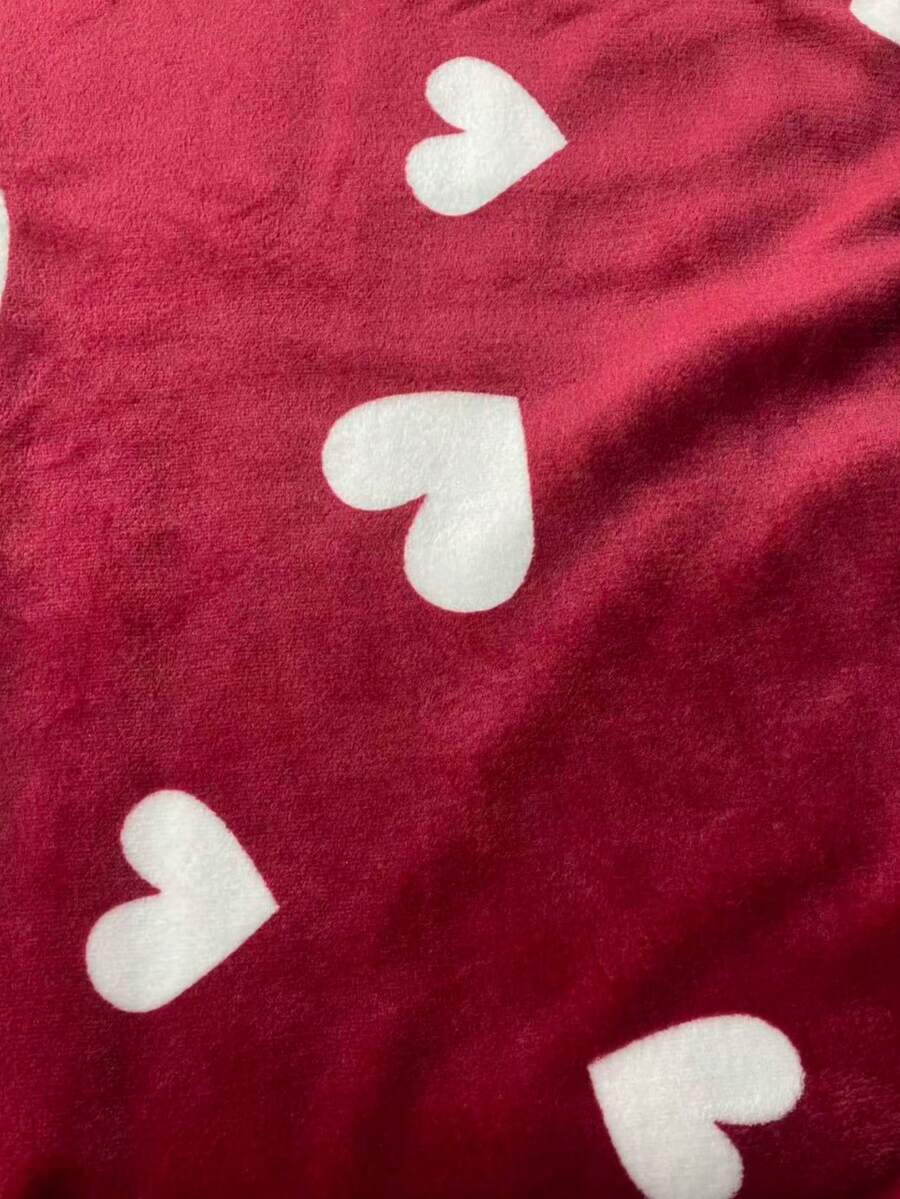 Mekano plišano ćebe sa printom srca, toplo flanelirano ćebe, mekano i udobno