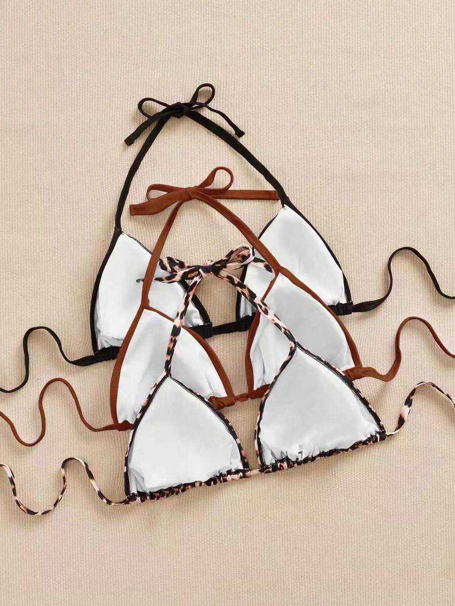 Ženski bikini set od 3 dela plus size,višebojni
