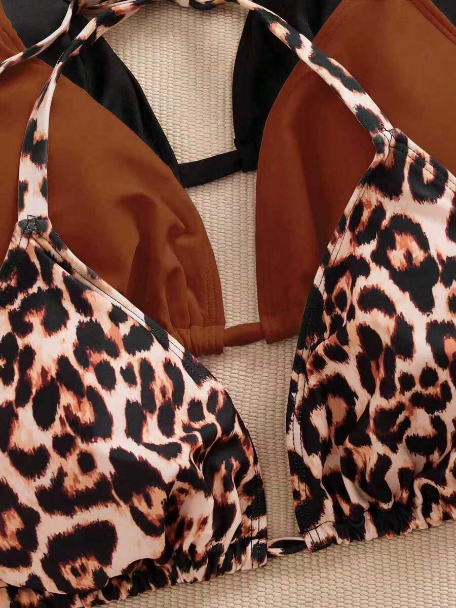 Ženski bikini set od 3 dela plus size,višebojni