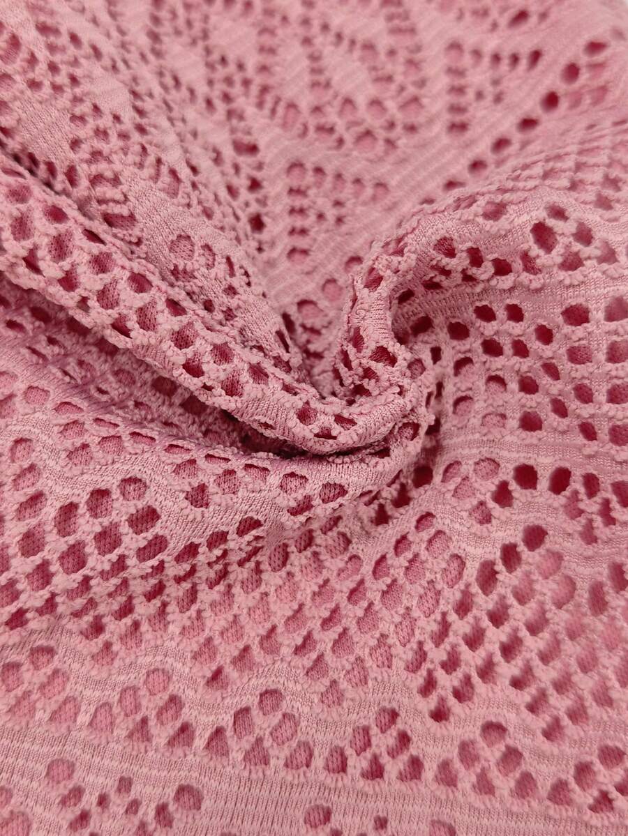 Ženski komplet bez rukava sa šupljom teksturom i 3D vezom + mini suknja