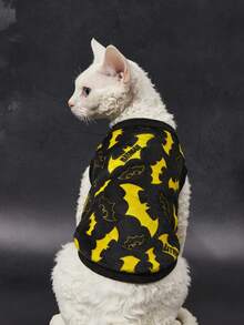 BATMAN X SHEIN 1pc Cartoon Pattern Printed Pet Plush Vest