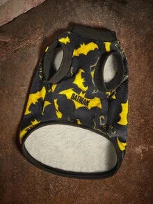 BATMAN X SHEIN 1pc Cartoon Pattern Printed Pet Plush Vest