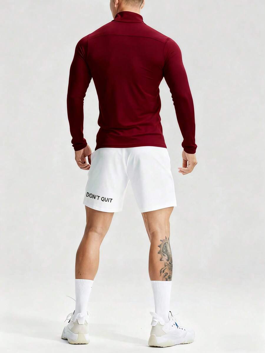 Muška ležerna sportska jakna jednobojna sa podignutom kragnom, slim fit, za teretanu