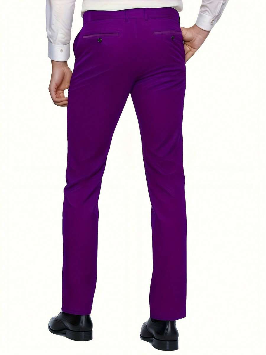 Muški poslovni komplet od 3 dela, uključuje sako, prsluk i pantalone, jednobojni, slim fit
