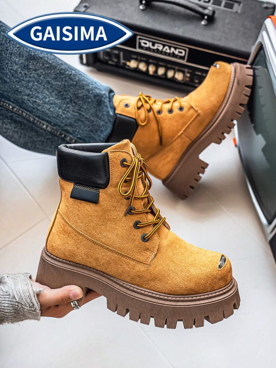 Muške čizme američkog stila sa debelim đonom, britanski retro stil