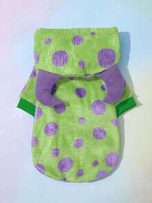 PETSIN 1pc Polka Dot Fleece Monster Costume Hoodie For Pets