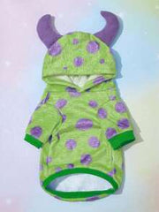 PETSIN 1pc Polka Dot Fleece Monster Costume Hoodie For Pets
