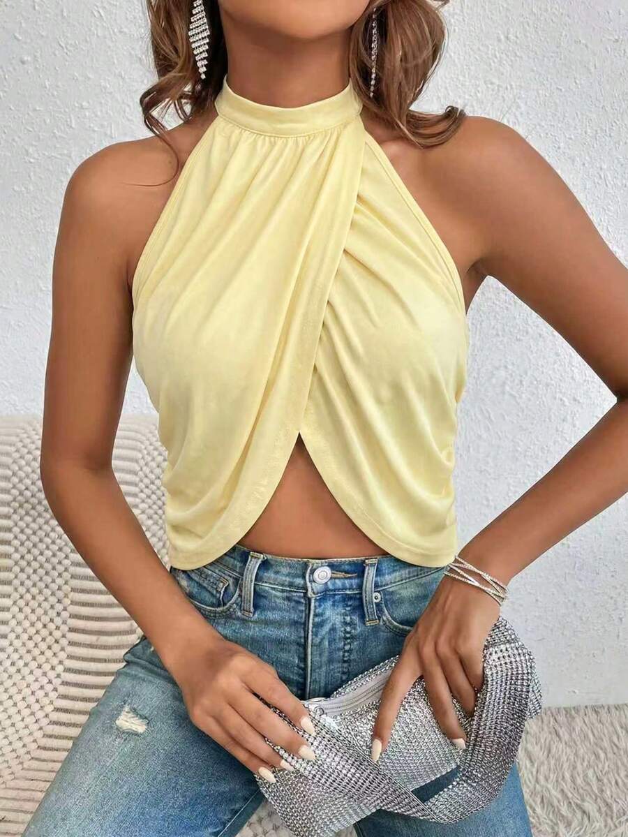 Halter Top sa Detaljima od Kristala