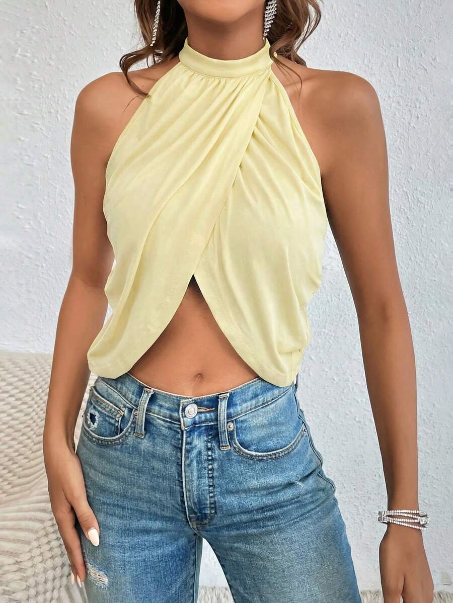 Halter Top sa Detaljima od Kristala