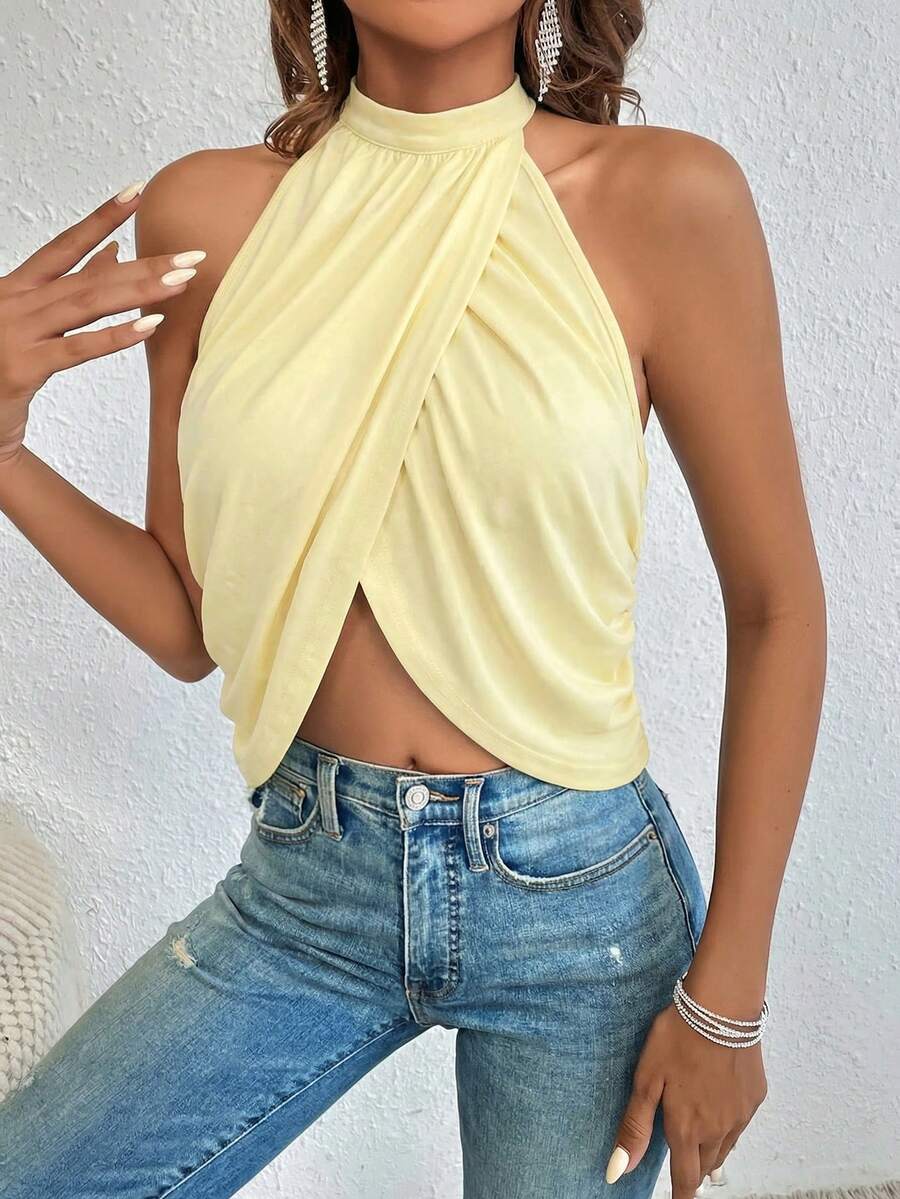 Halter Top sa Detaljima od Kristala