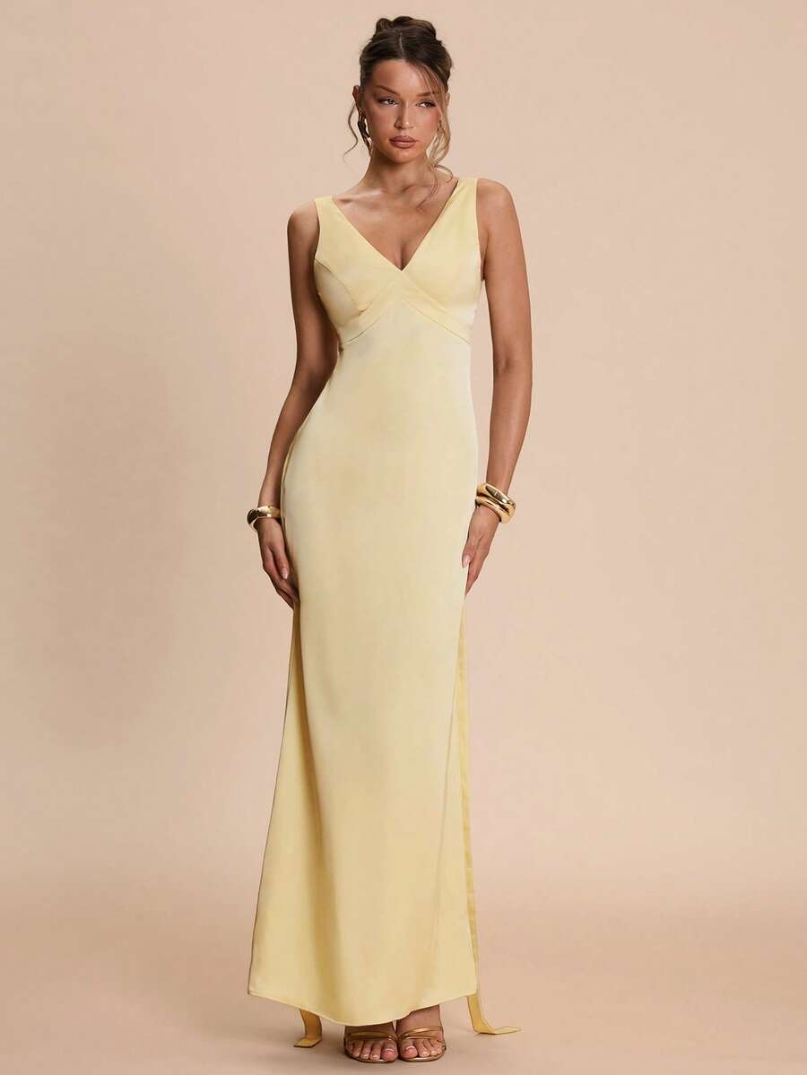 Ženska elegantna saten mermaid haljina