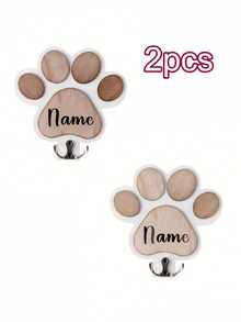 1pc Customized Wooden Bone-Shaped Dog Leash Hook
