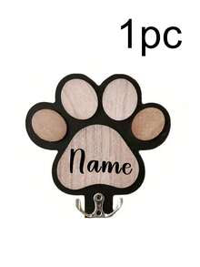 1pc Customized Wooden Bone-Shaped Dog Leash Hook