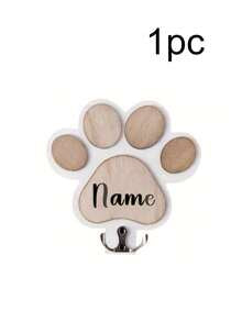1pc Customized Wooden Bone-Shaped Dog Leash Hook