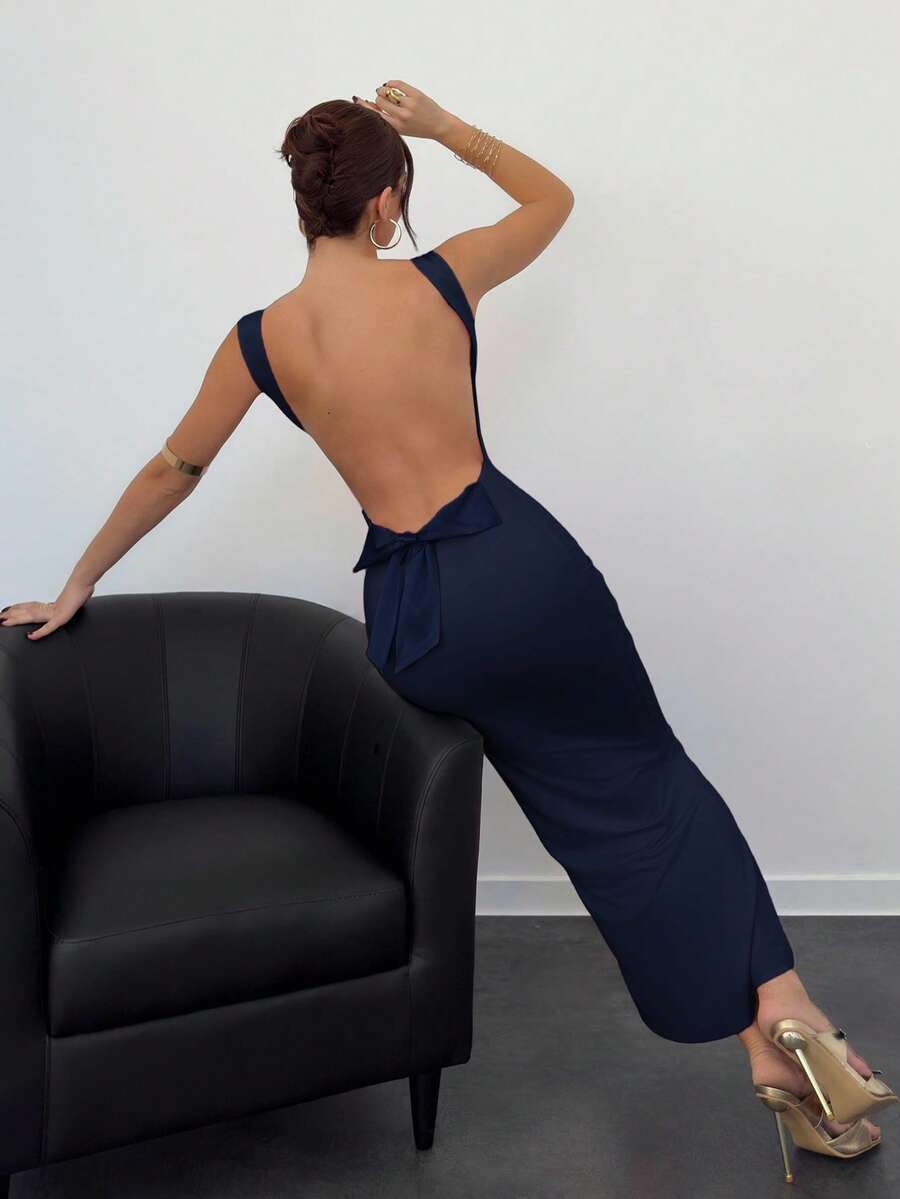 Elegantna Haljina sa Mašnom za Žene