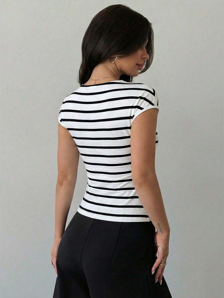 Asimetrična Uska Bela Majica, Elegantna