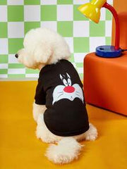 LOONEY TUNES X PETSIN 1pc Small Black Cat Face Printed Pet Winter Clothing