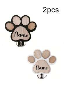 1pc Customized Wooden Bone-Shaped Dog Leash Hook