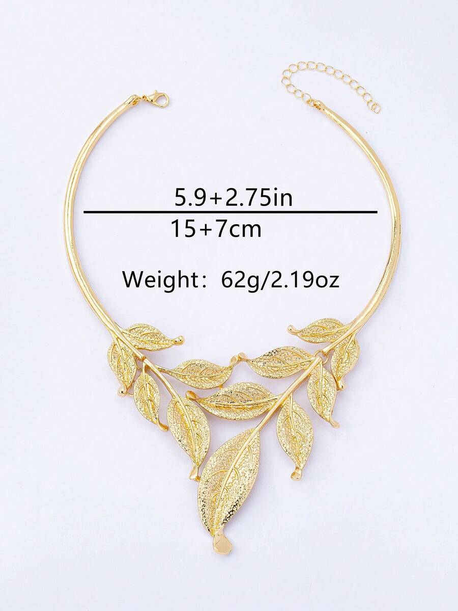 Elegantna choker ogrlica sa preuveličanim listom