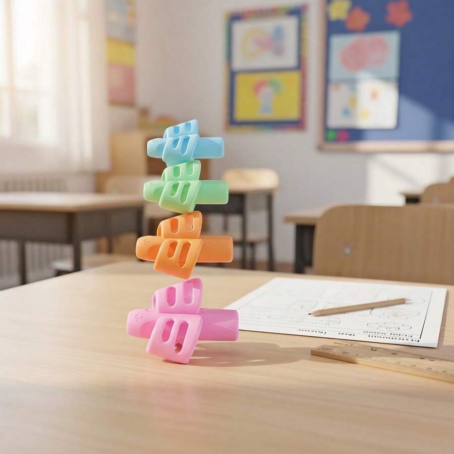 3 komada ergonomski držači za olovku u nasumičnim bojama - mekani, neklizajući