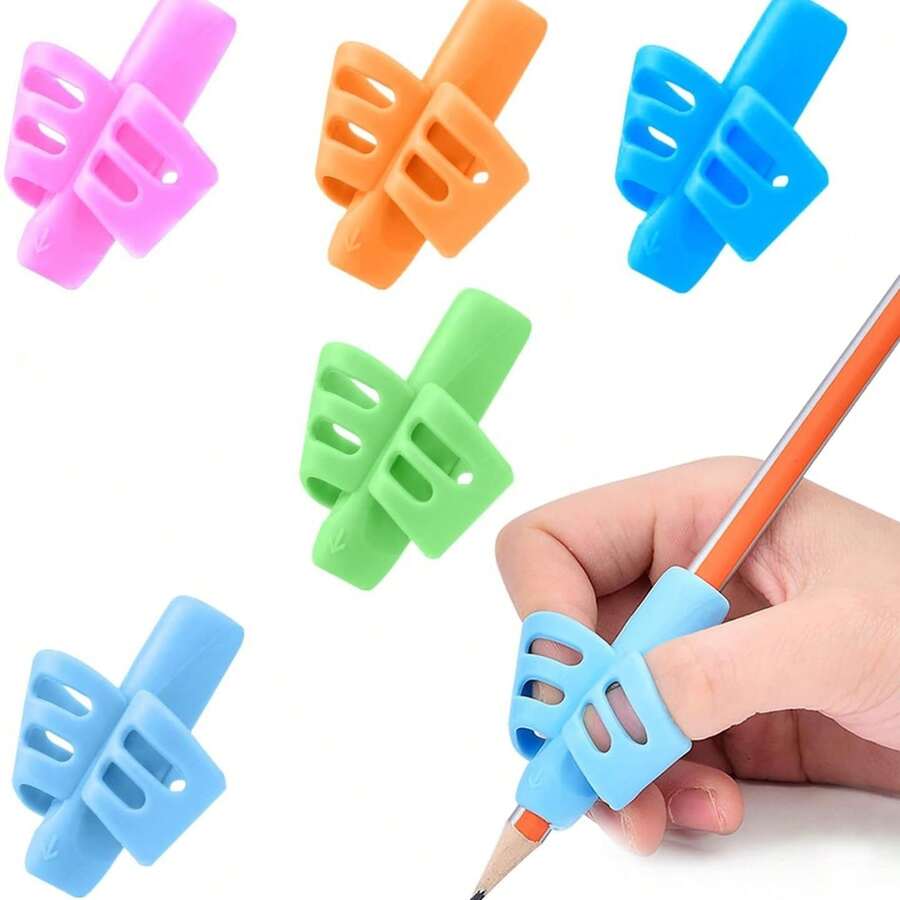 3 komada ergonomski držači za olovku u nasumičnim bojama - mekani, neklizajući