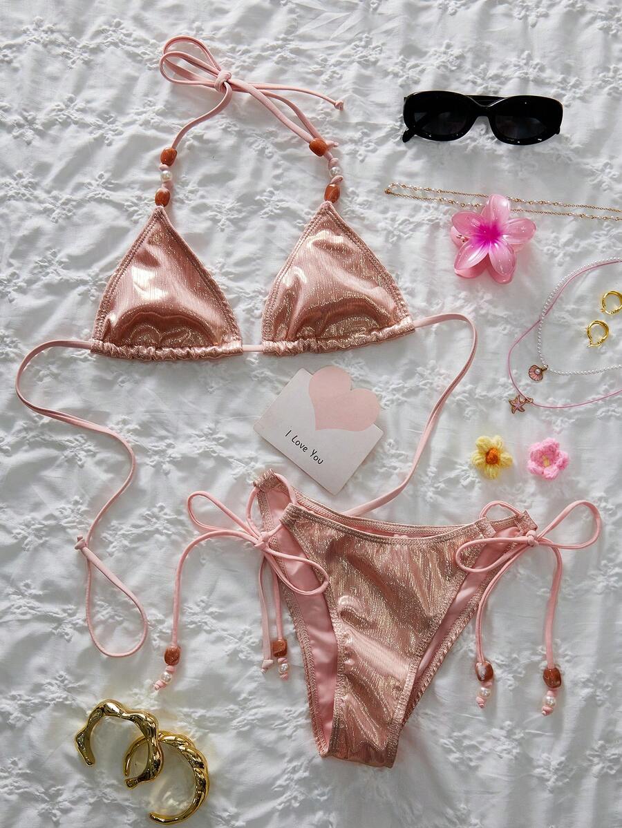 Ženski  metalik tkanina seksi slatki  bikini