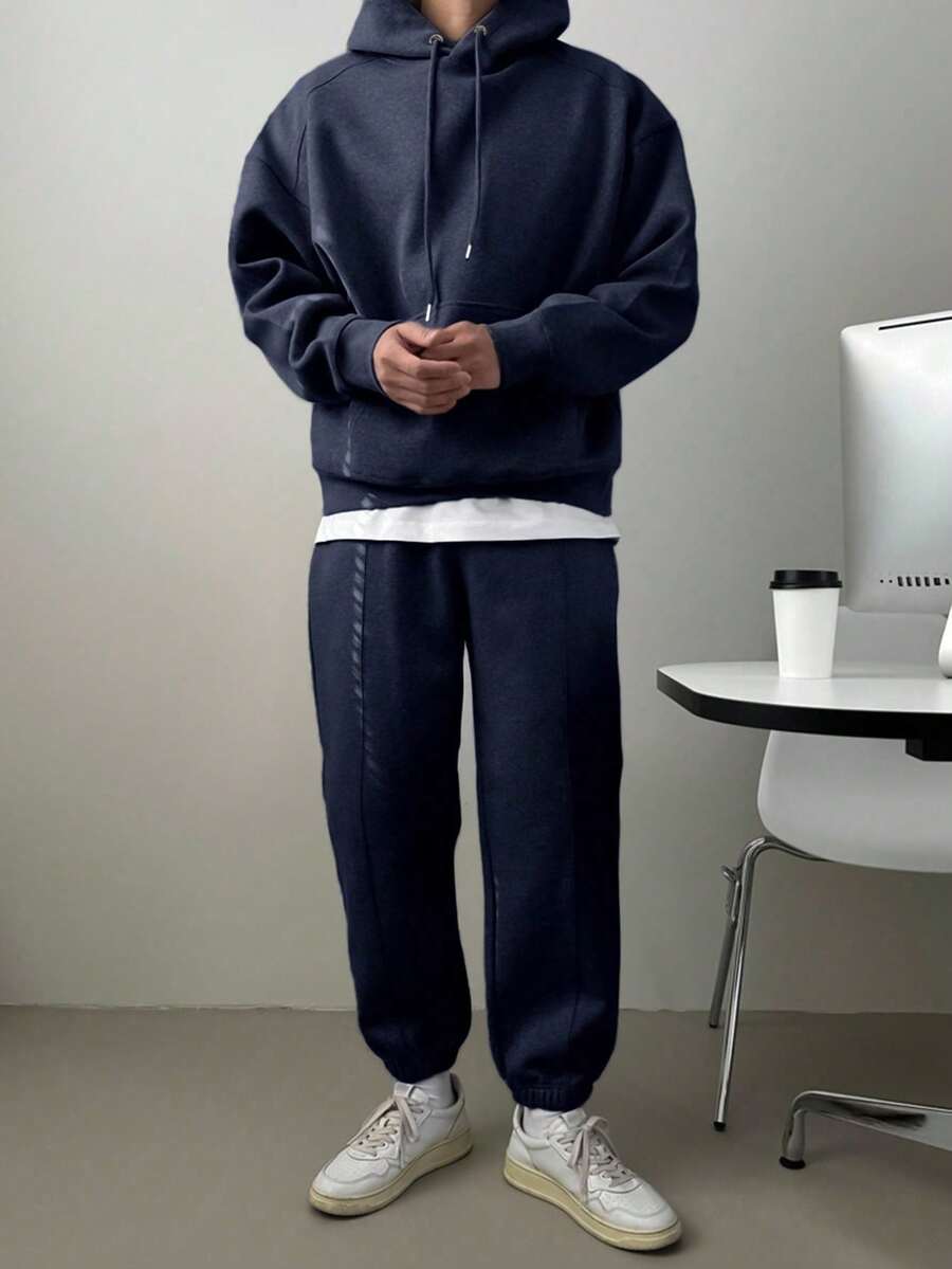 Set muški ležerni dugi dukserica sa kapuljačom i pantalone