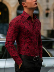 Muška formalna košulja sa paisley printom, slim fit, dugih rukava