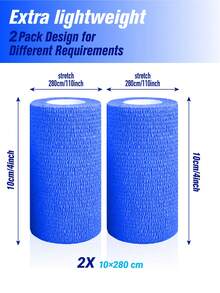 2/3/4 Packs Self-Adhesive Bandages, Breathable Elastic Self-Adhesive Bandages Suitable For Dogs, Cats, Horses, Birds, Fingers, Toes, Includes Tape And Gauze