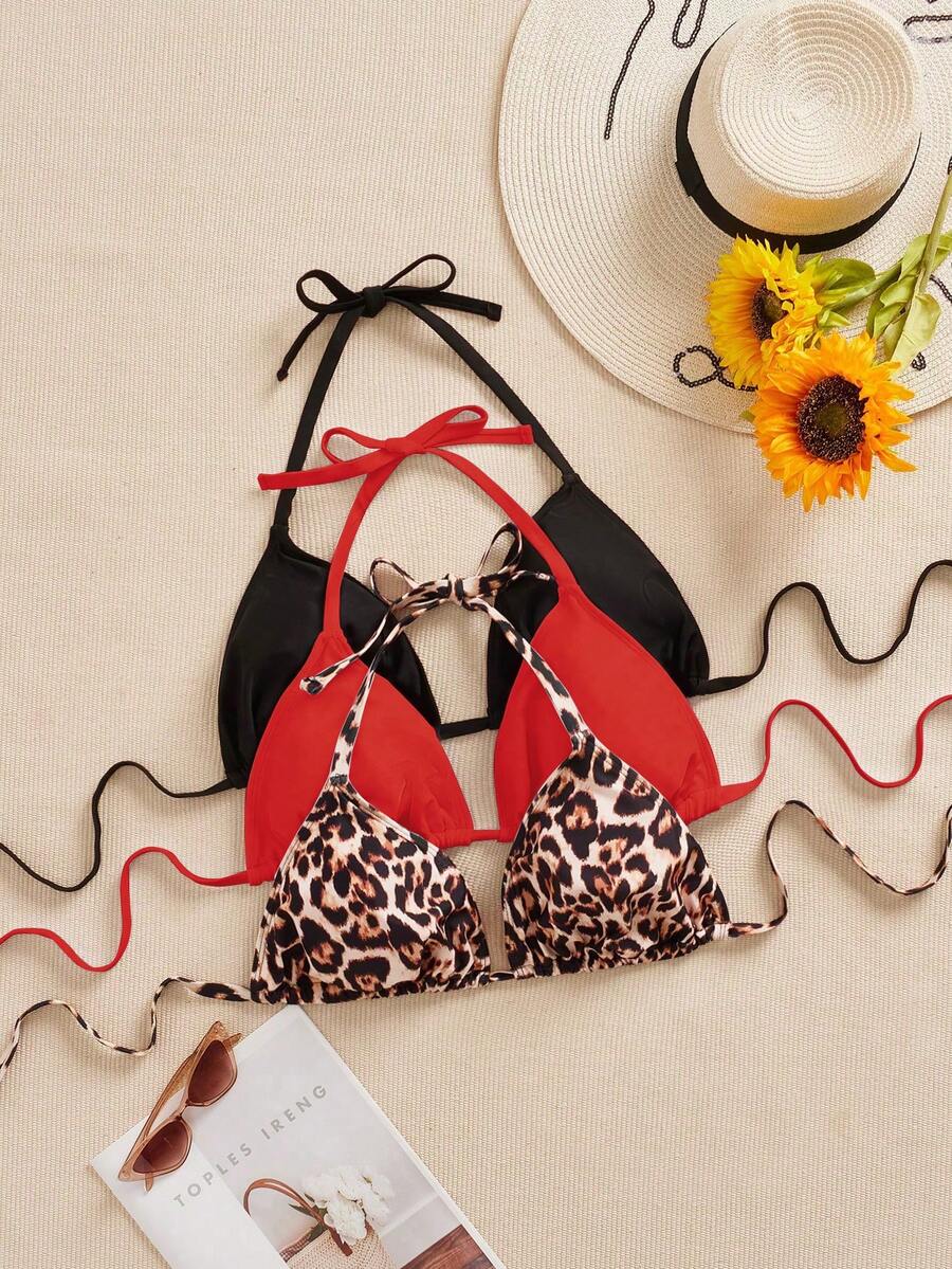 Ženski bikini set od 3 dela plus size,višebojni