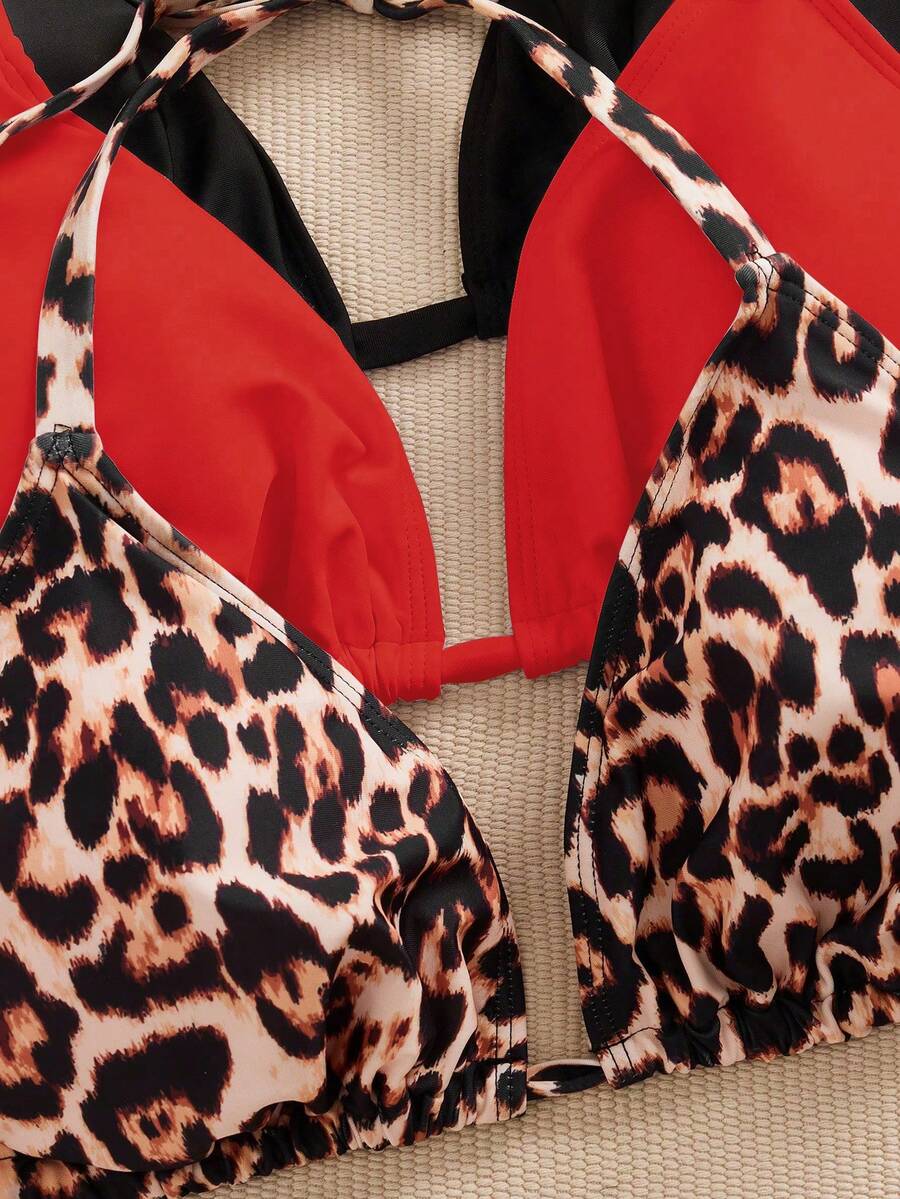 Ženski bikini set od 3 dela plus size,višebojni