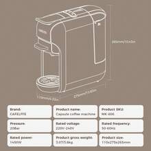 CAFELFFE 1 Unit CAFELFE 20BAR 5-In-1 Hot & Cold Capsule Coffee Machine, With 7-Level Water Volume Adjustment