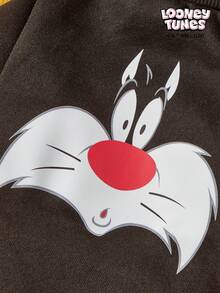 LOONEY TUNES X PETSIN 1pc Small Black Cat Face Printed Pet Winter Clothing