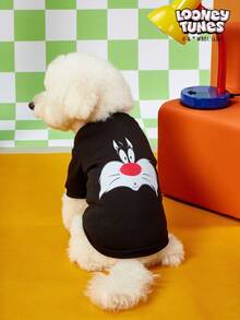 LOONEY TUNES X PETSIN 1pc Small Black Cat Face Printed Pet Winter Clothing