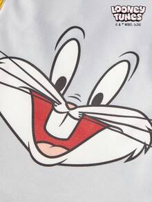 LOONEY TUNES X PETSIN PETSIN 1pc Cute Happy Rabbit Cartoon Print Gray Pet Vest