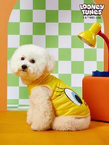 LOONEY TUNES X PETSIN 1pc Cartoon Cute Little Yellow Bird Print Yellow Pet Top