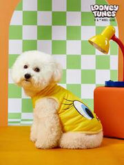 LOONEY TUNES X PETSIN 1pc Cartoon Cute Little Yellow Bird Print Yellow Pet Top