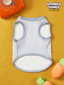 LOONEY TUNES X PETSIN PETSIN 1pc Cute Happy Rabbit Cartoon Print Gray Pet Vest