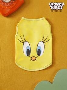 LOONEY TUNES X PETSIN 1pc Cartoon Cute Little Yellow Bird Print Yellow Pet Top
