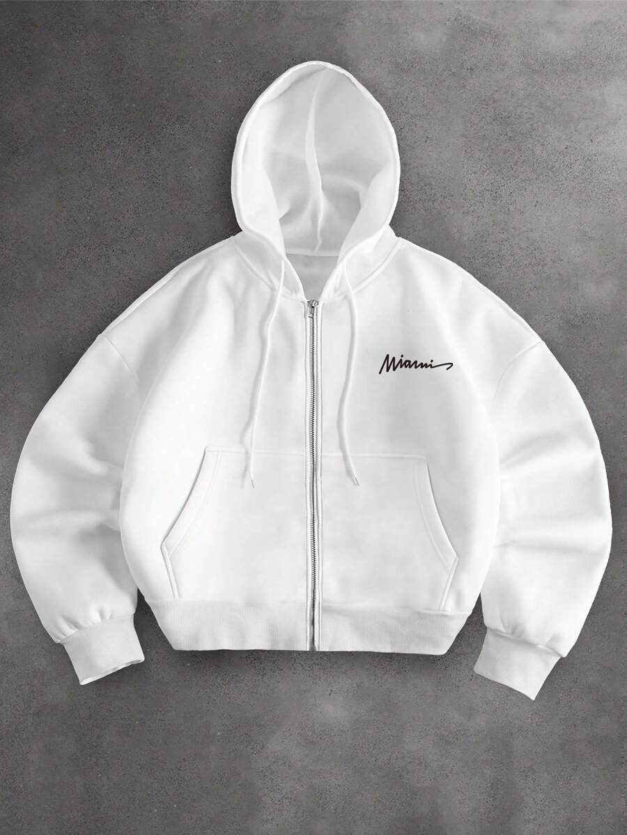 Muška moderna bela duksica sa kapuljačom